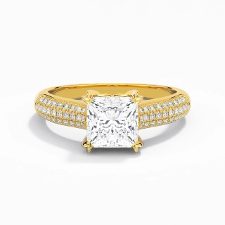 18K Gold Moissanite Engagement Ring