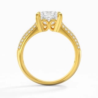 18K Gold Moissanite Engagement Ring