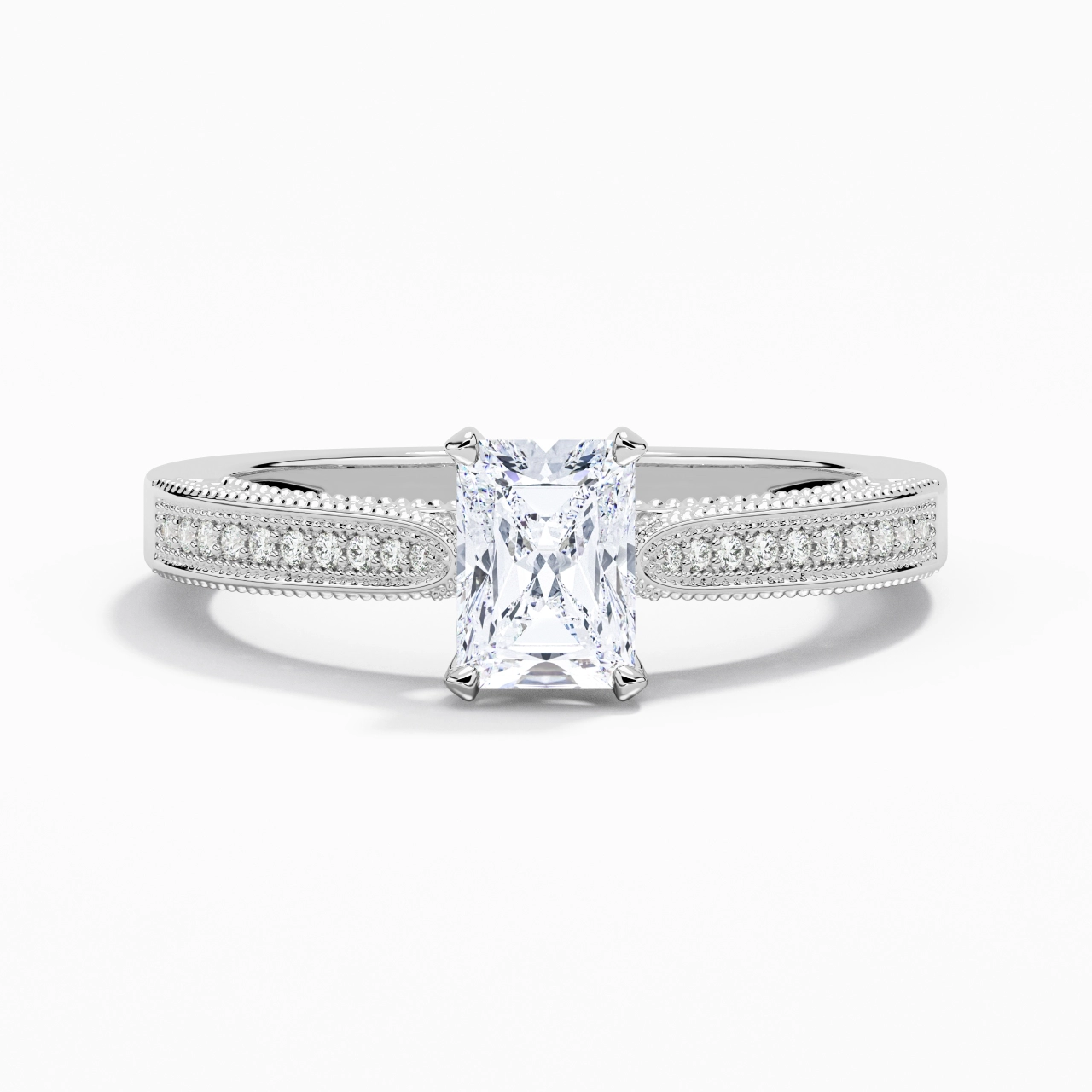 Platinum Cathedral Reverse Tapered Engagement Ring