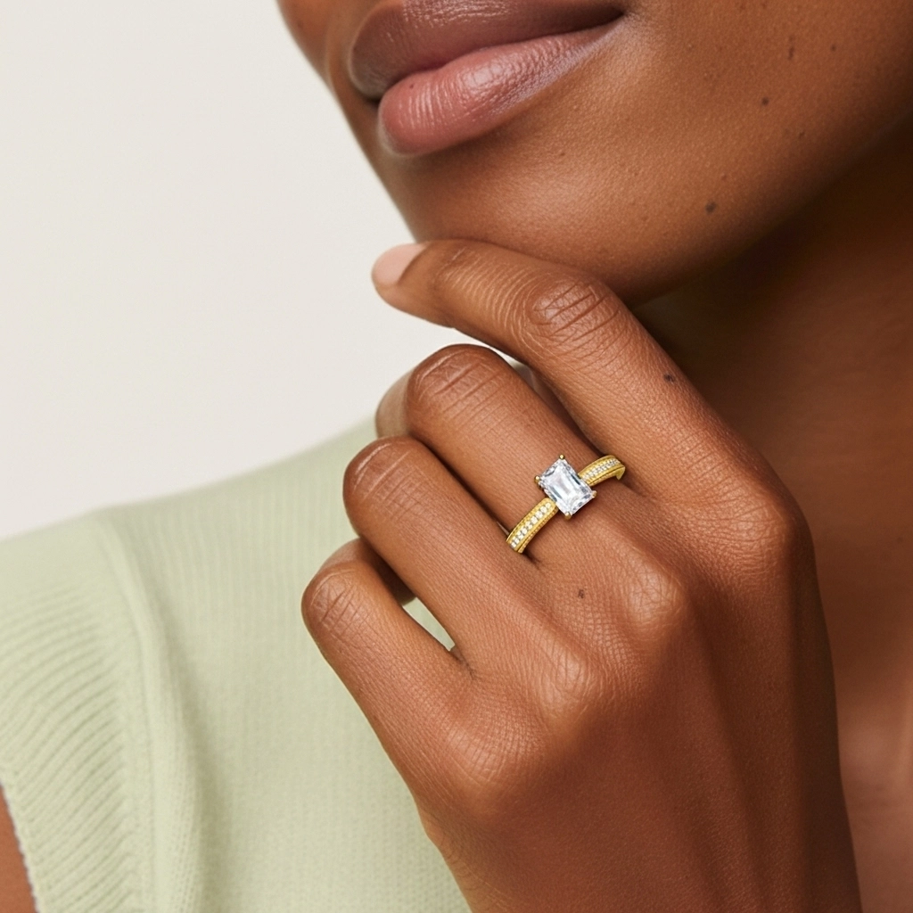 925 Sterling Silver Cathedral Reverse Tapered Engagement Ring