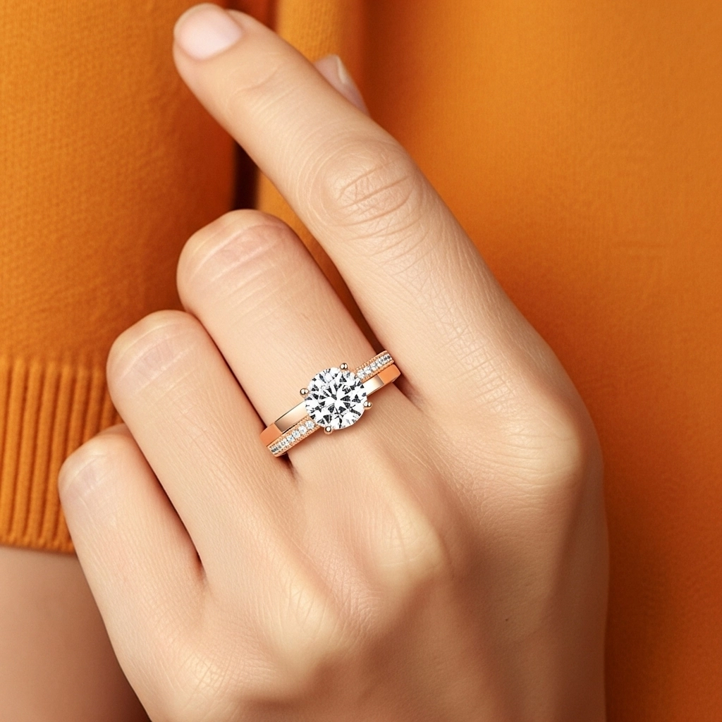 925 Sterling Silver Moissanite Engagement Ring