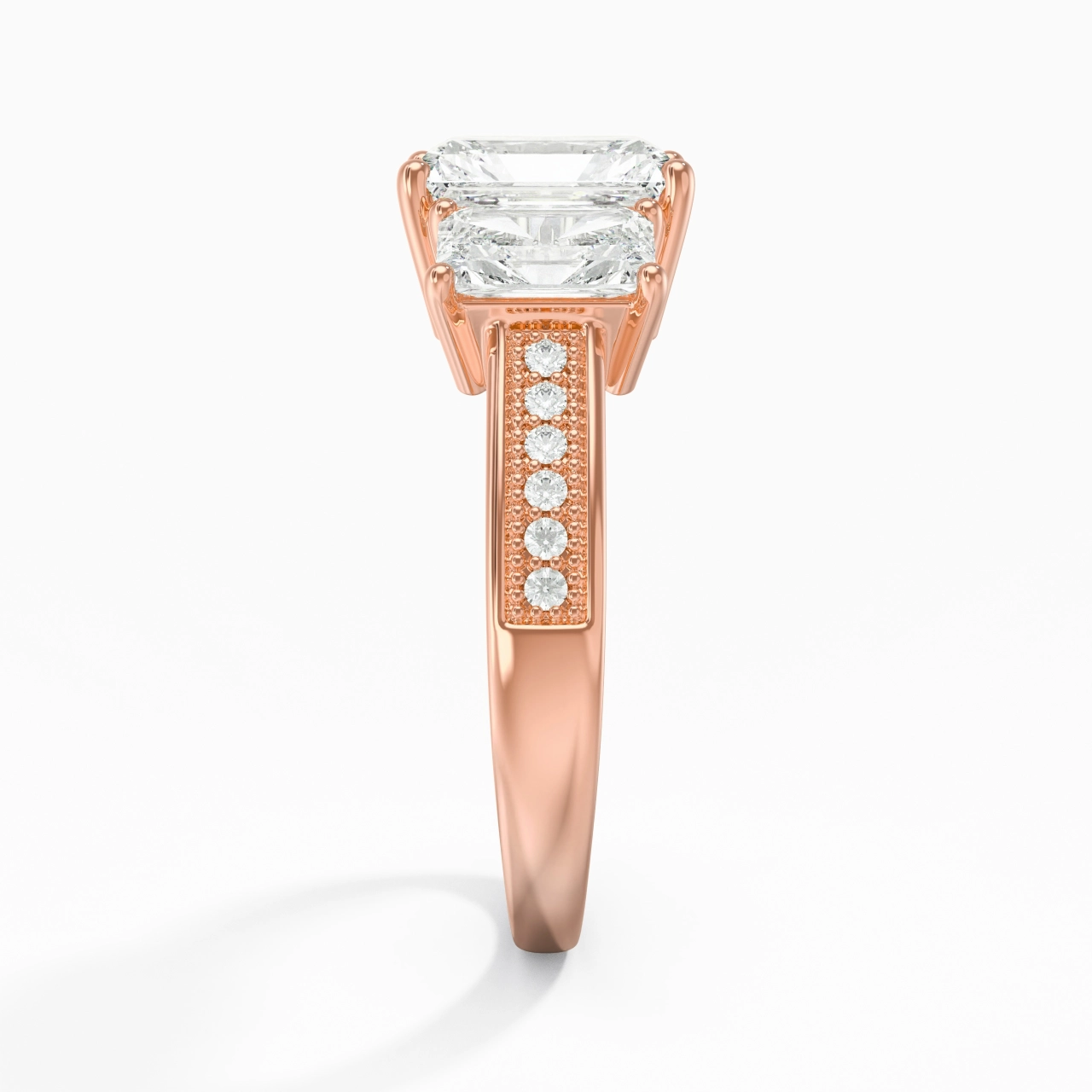 14K Rose Gold Moissanite Engagement Ring