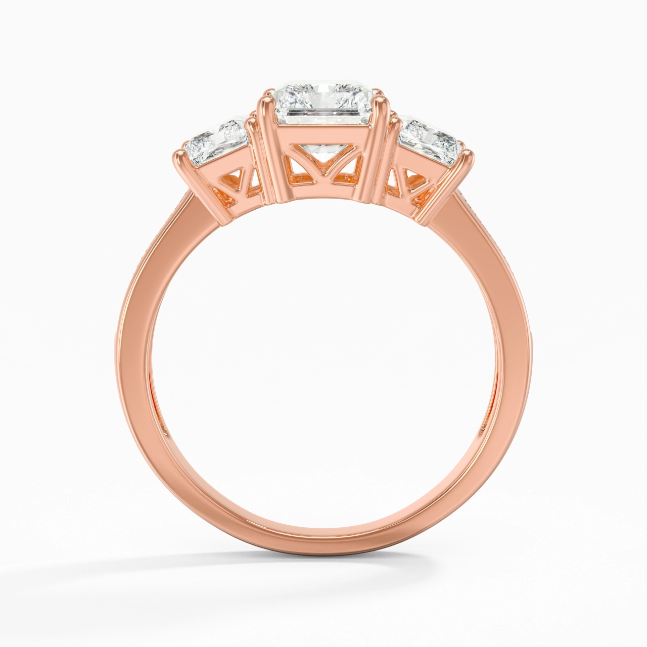 14K Rose Gold Moissanite Engagement Ring