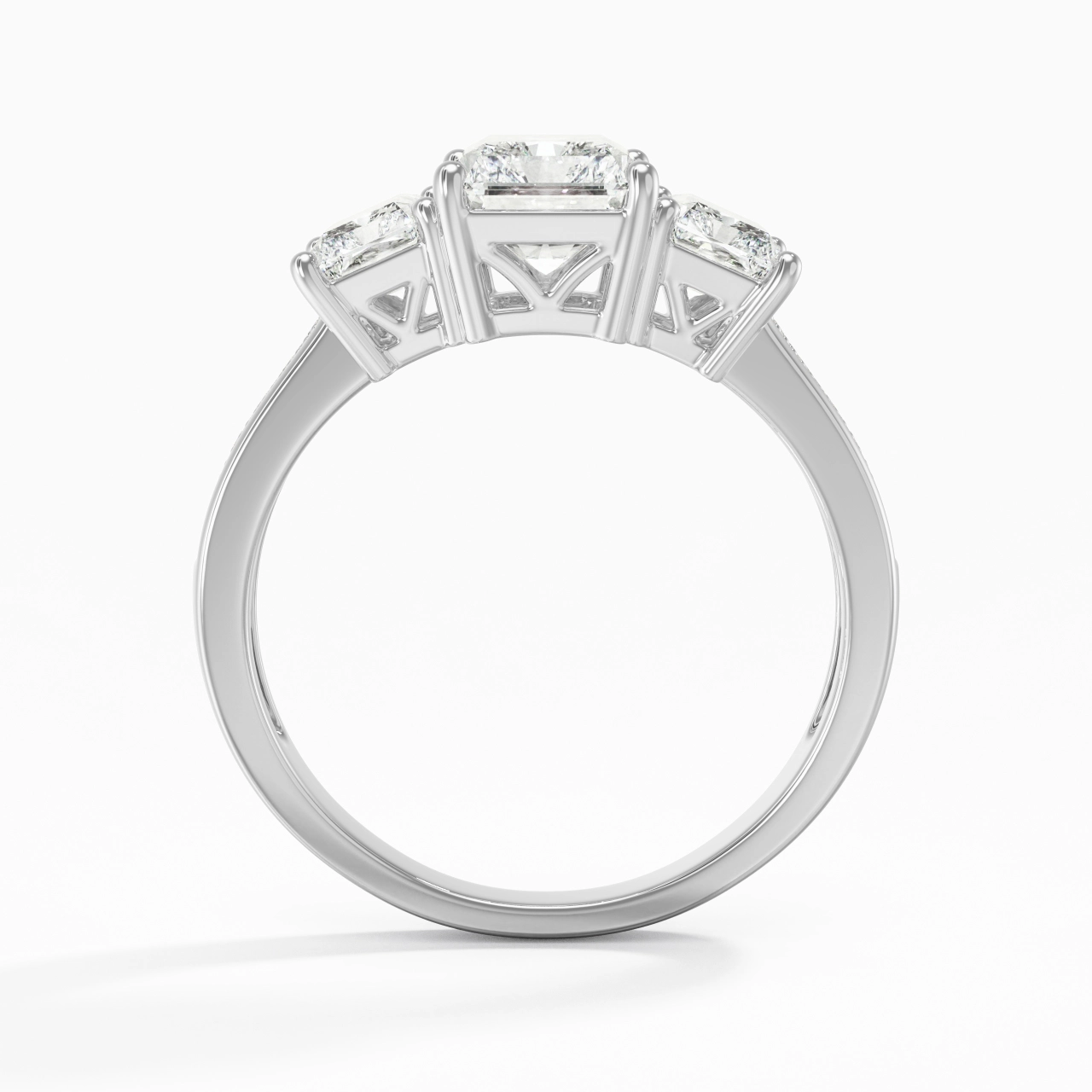 Argent sterling 925 Moissanite Bague de fiançailles