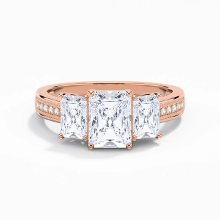 14K Rose Gold Moissanite Engagement Ring