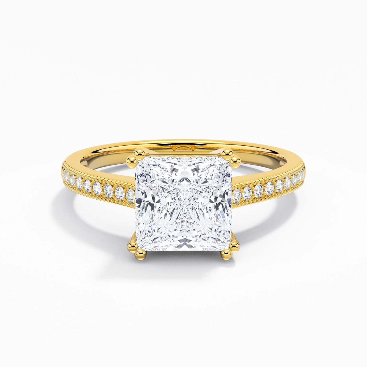 18K Gold Moissanite Engagement Ring