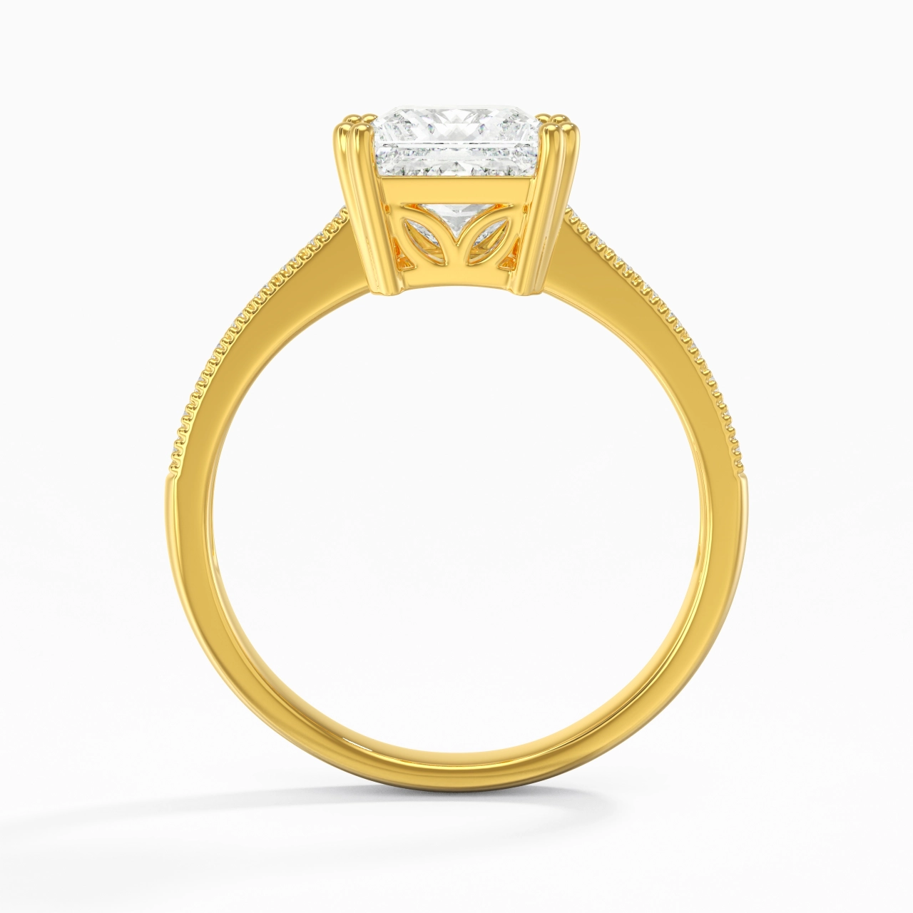 18K Gold Moissanite Engagement Ring