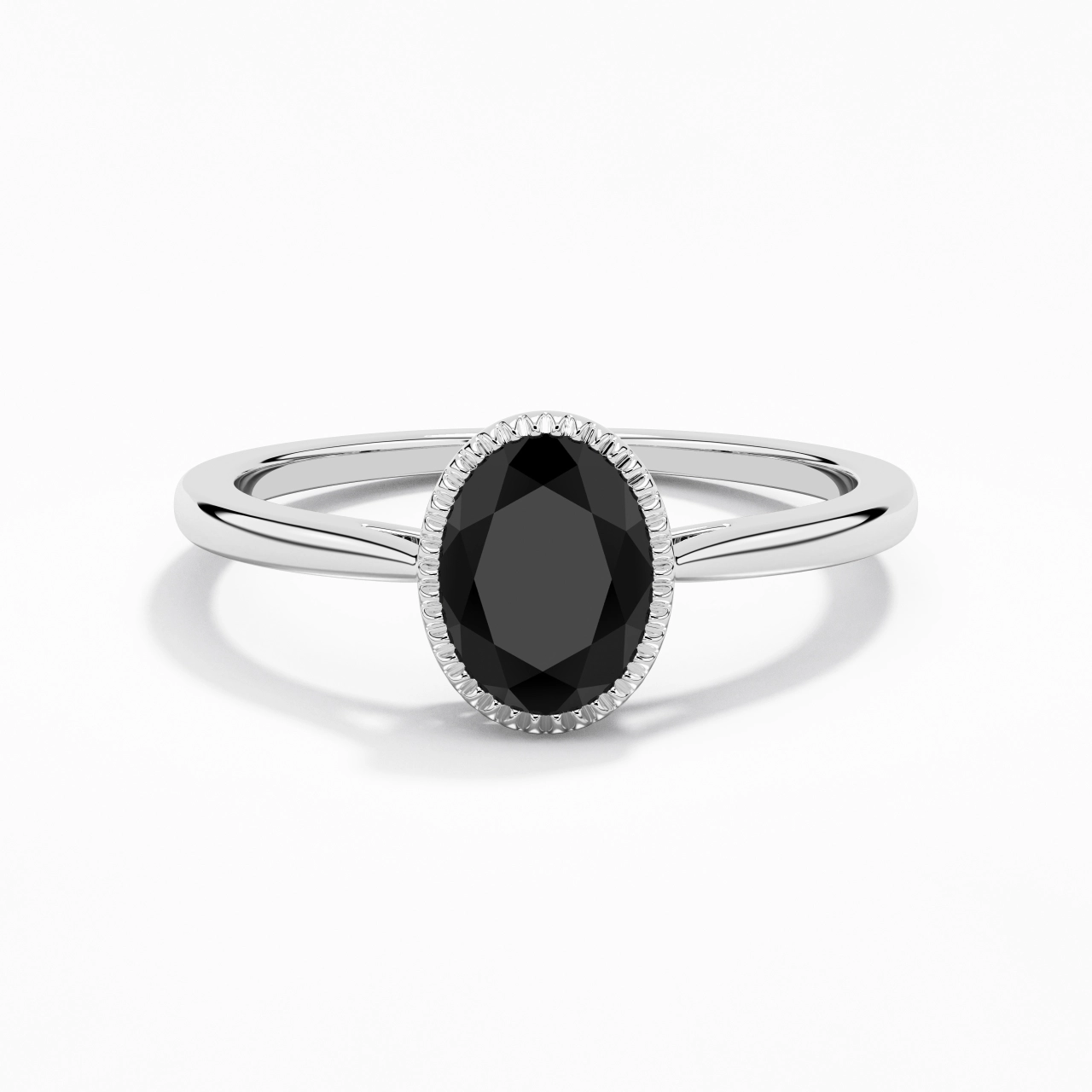 14K White Gold Moissanite Engagement Ring