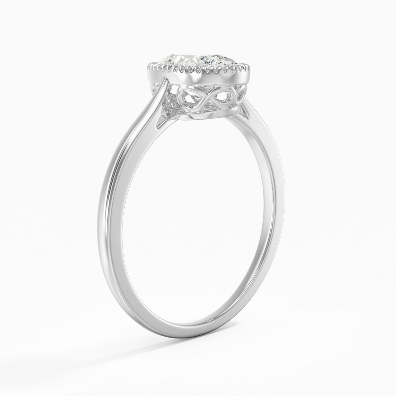 14K White Gold Moissanite Engagement Ring