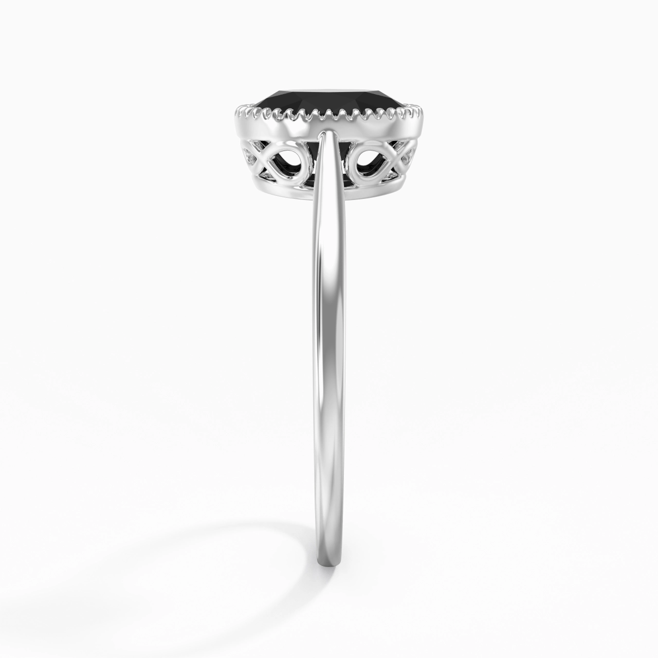 14K White Gold Moissanite Engagement Ring