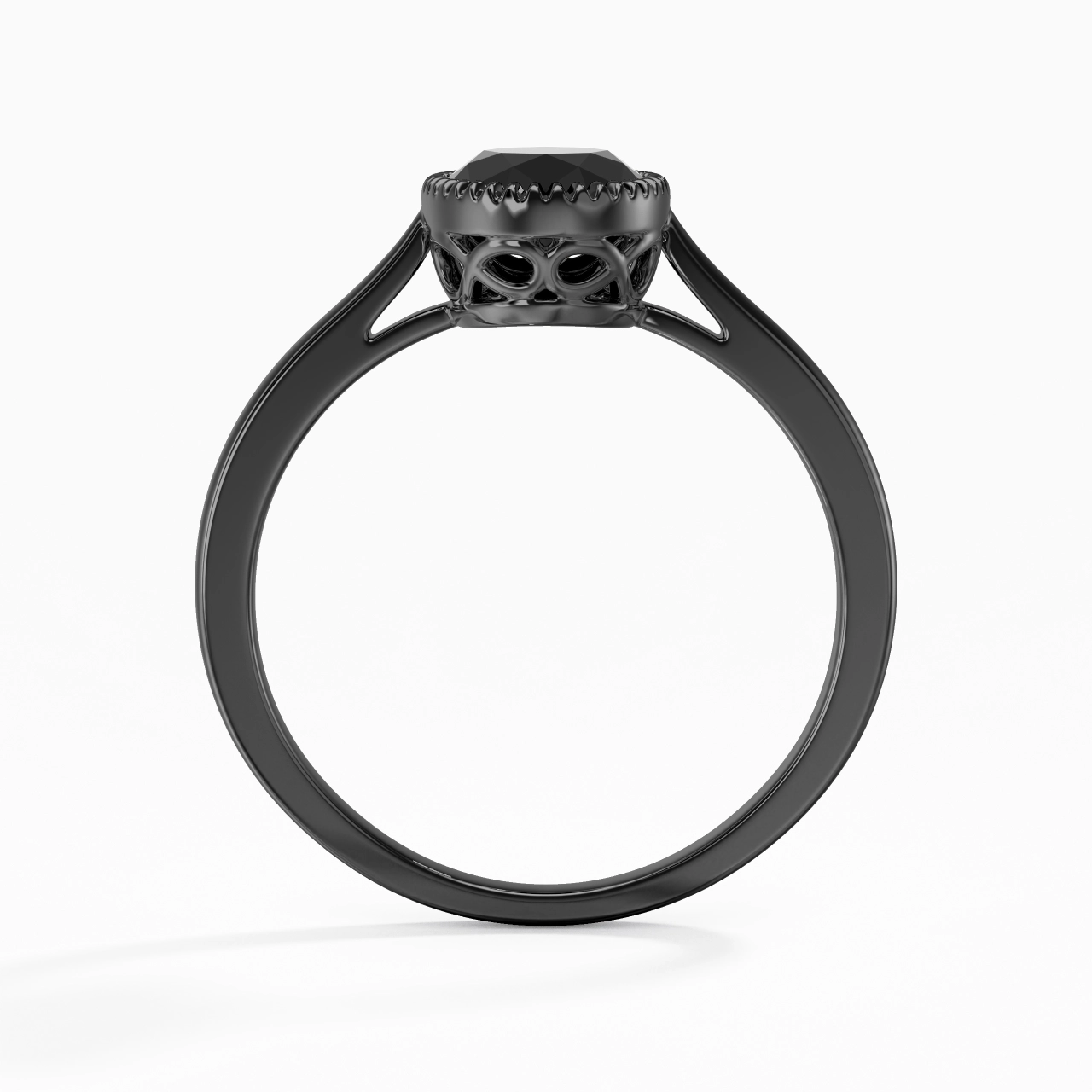 Vintage Infinity Milgrain Oval Cut Engagement Ring