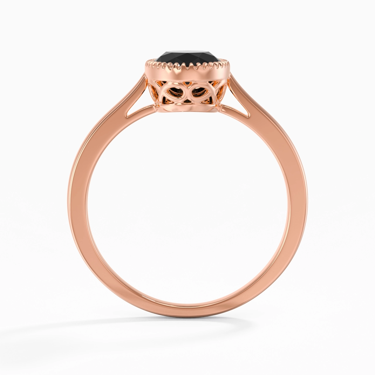 Vintage Infinity Milgrain Oval Cut Engagement Ring