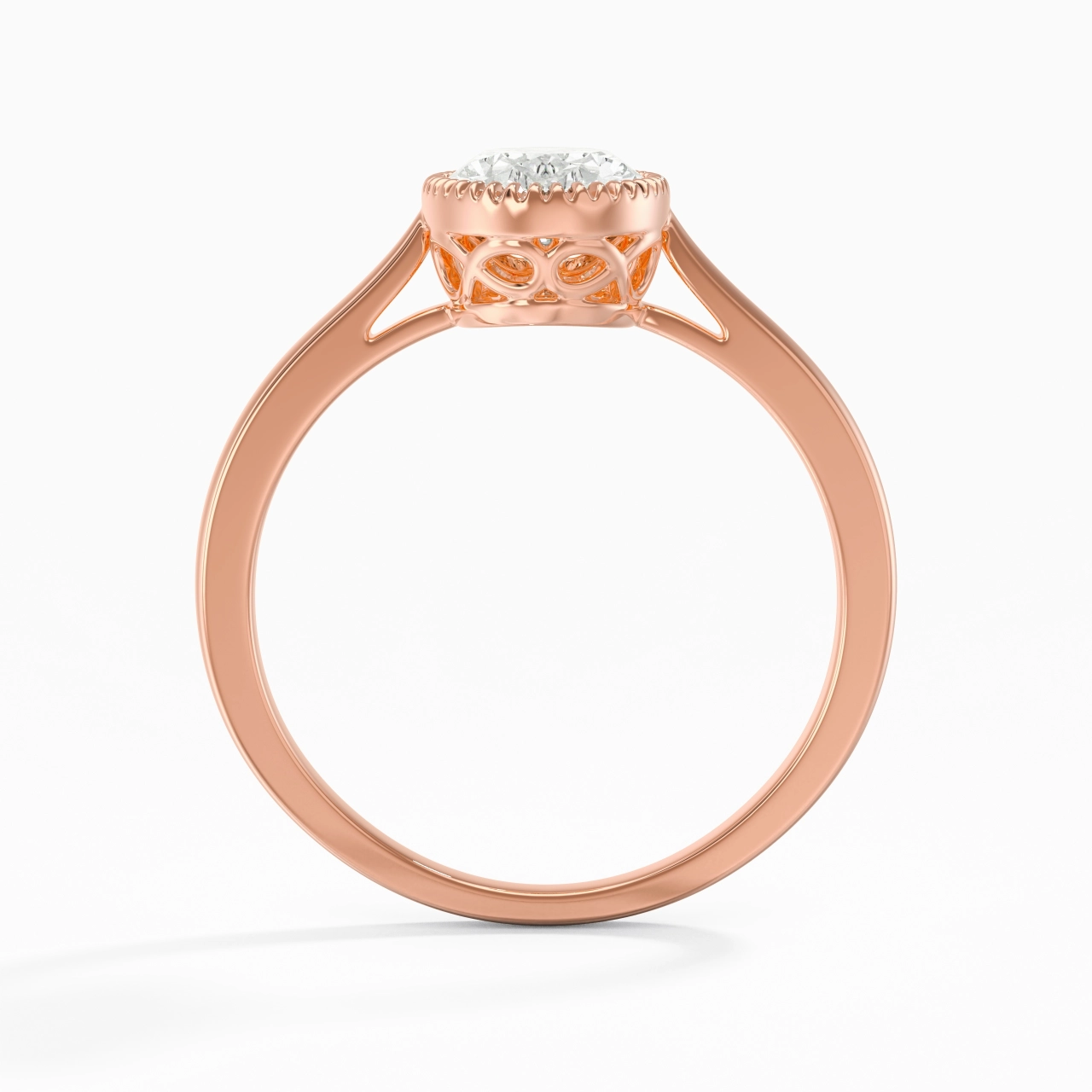 14K Rose Gold Moissanite Engagement Ring