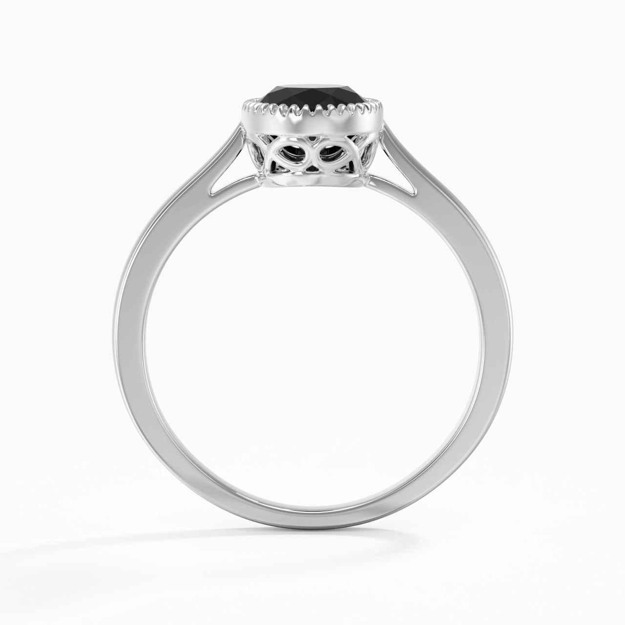 14K White Gold Moissanite Engagement Ring