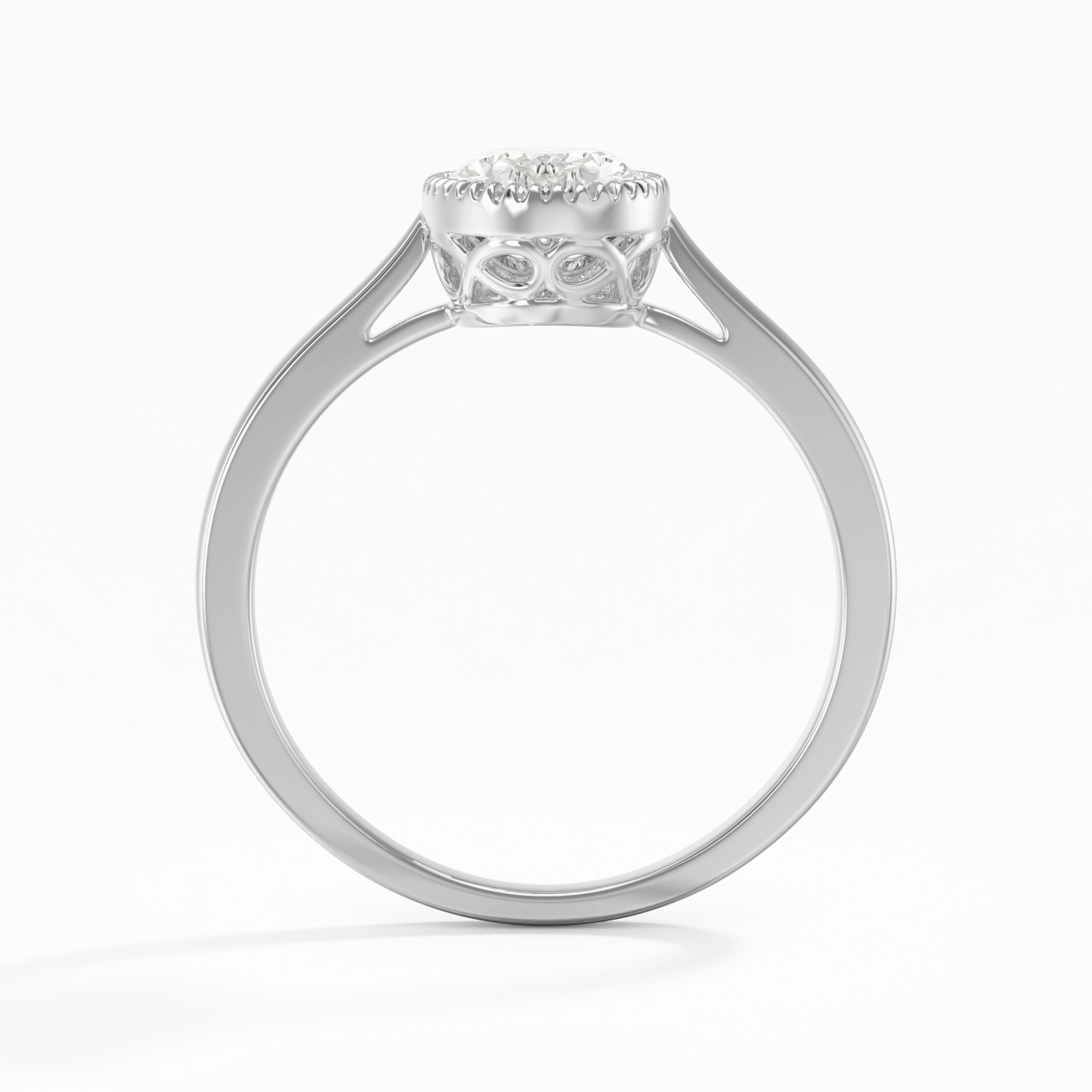 14K White Gold Moissanite Engagement Ring