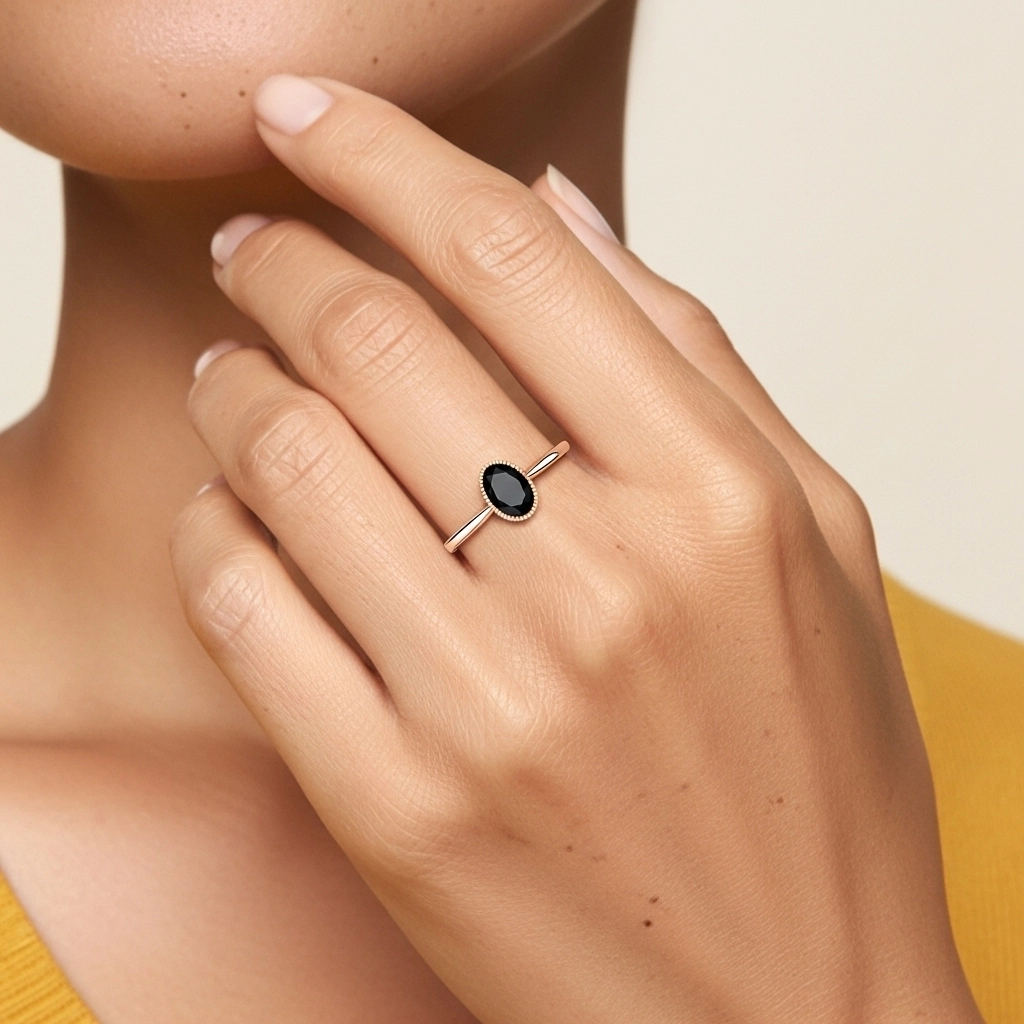 Vintage Infinity Milgrain Oval Cut Engagement Ring