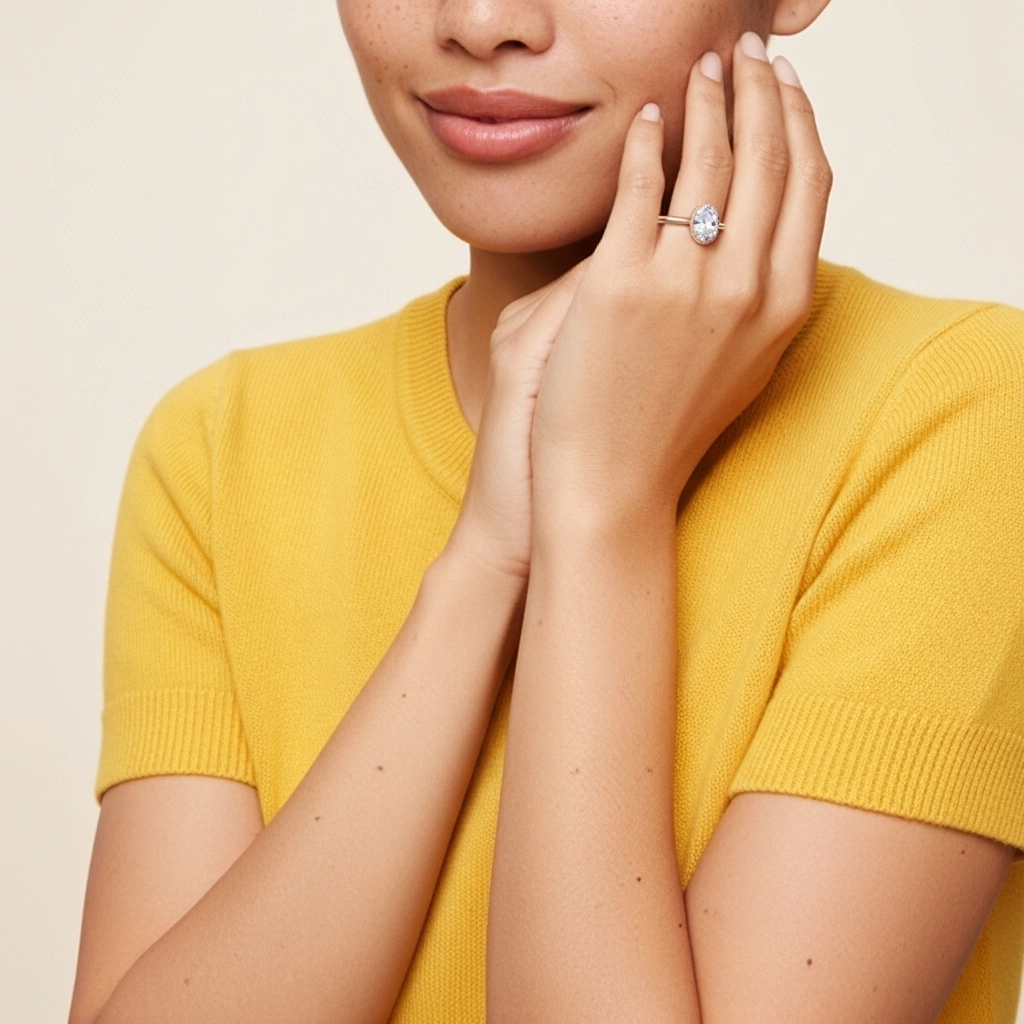 14K Rose Gold Moissanite Engagement Ring