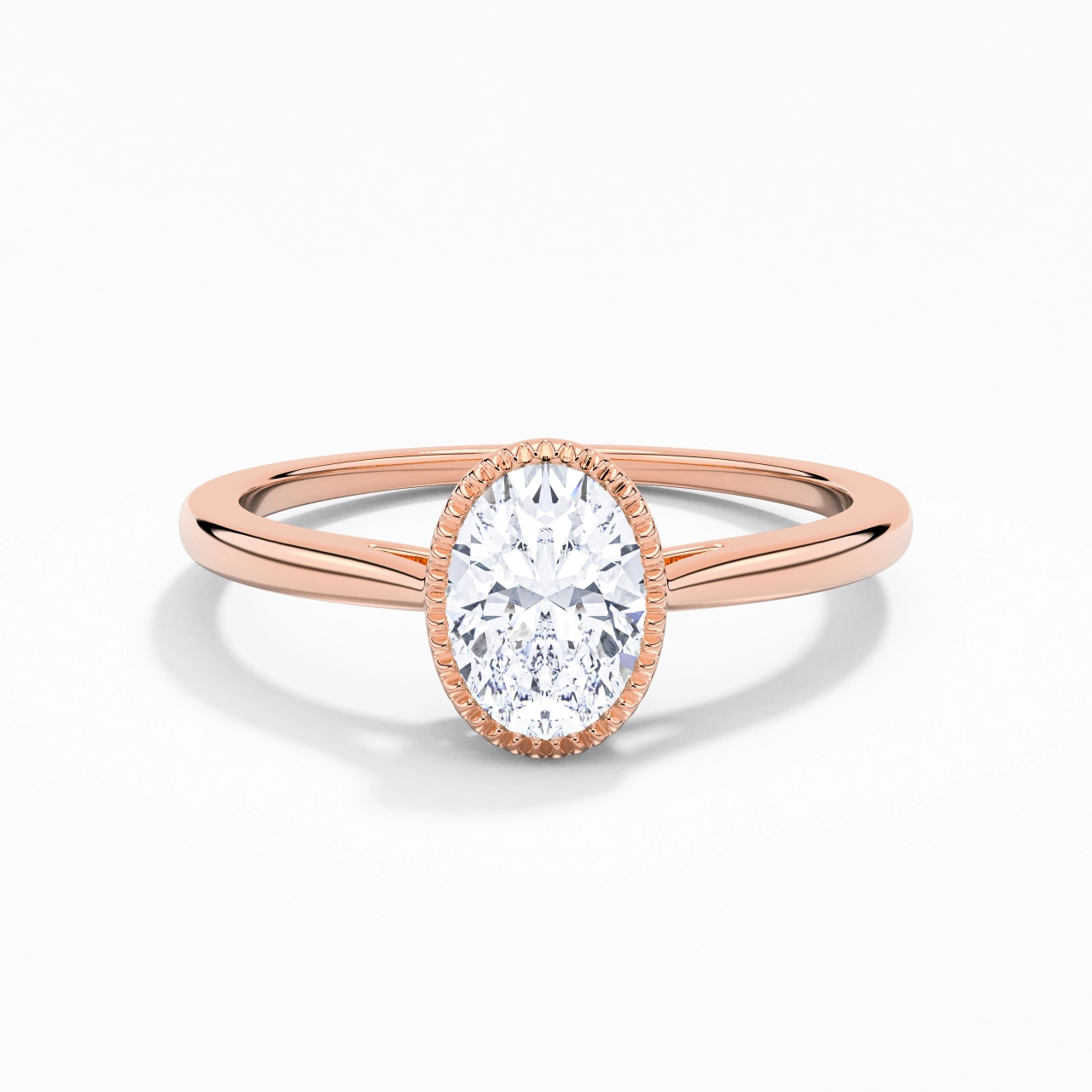 Vintage Infinity Milgrain Oval Cut Engagement Ring