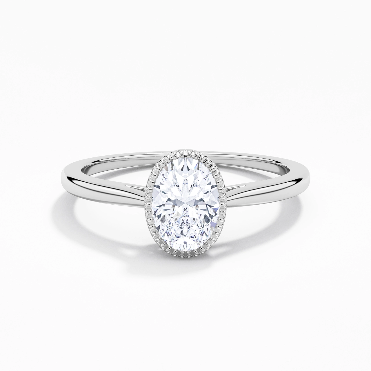 Vintage Infinity Milgrain Oval Cut Engagement Ring