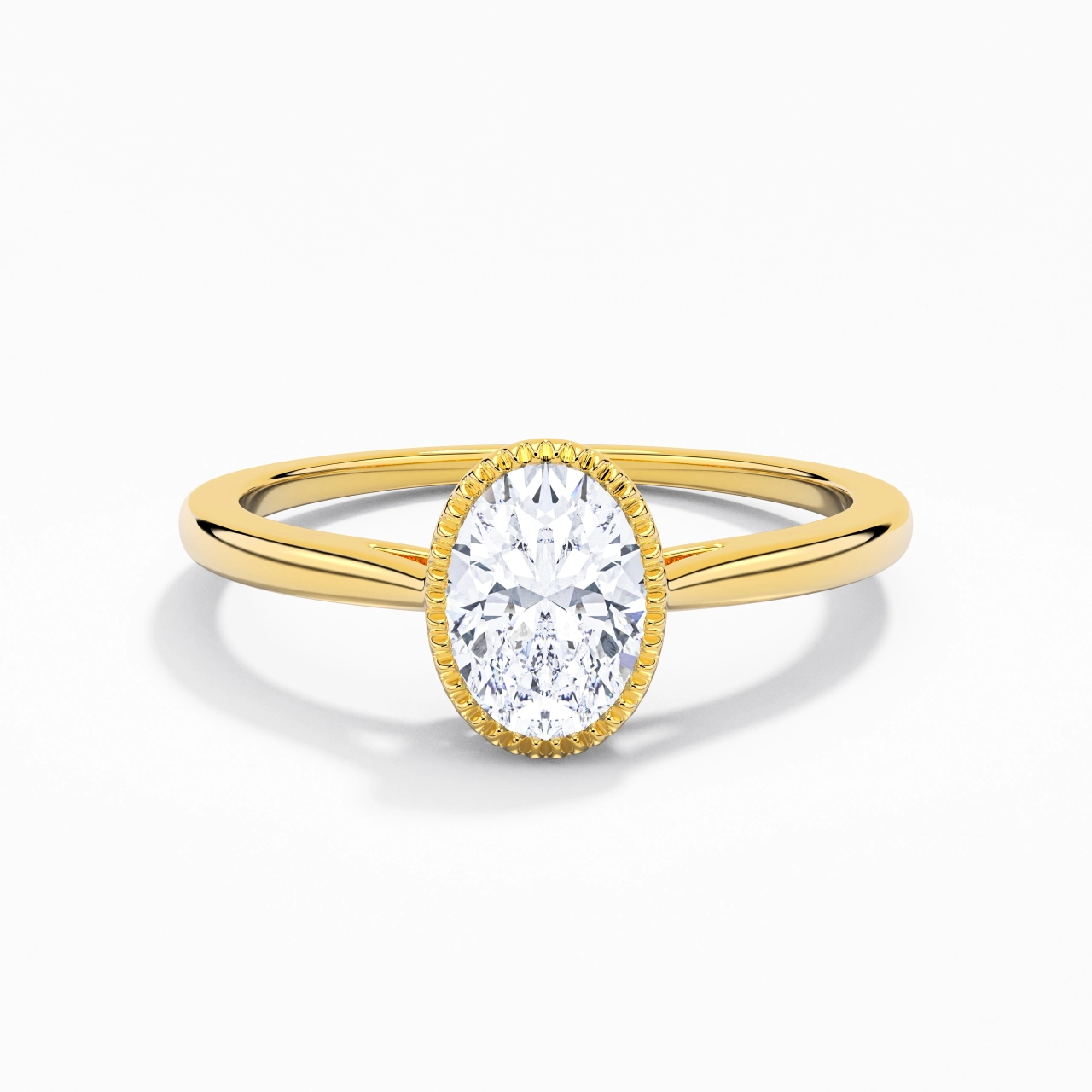 Vintage Infinity Milgrain Oval Cut Engagement Ring