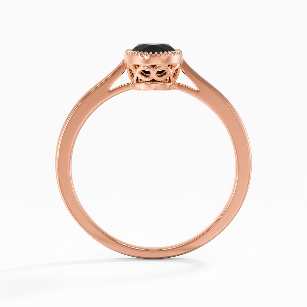 Vintage Infinity Milgrain Oval Cut Engagement Ring