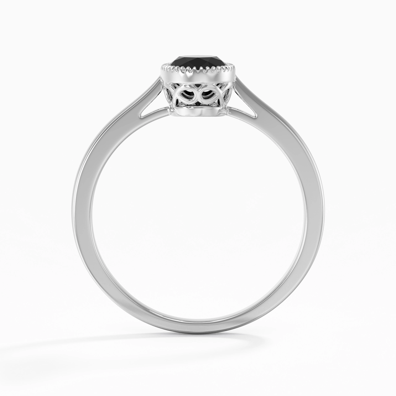 Vintage Infinity Milgrain Oval Cut Engagement Ring