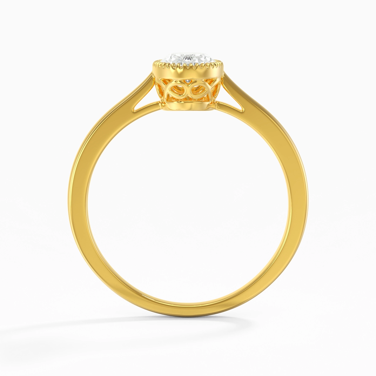 Vintage Infinity Milgrain Oval Cut Engagement Ring