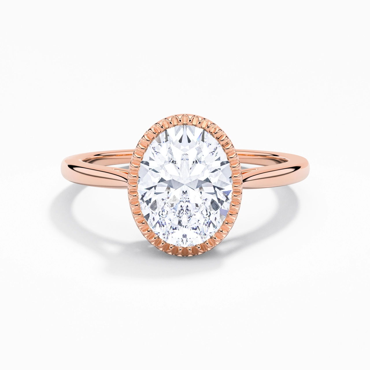 Vintage Infinity Milgrain Oval Cut Engagement Ring