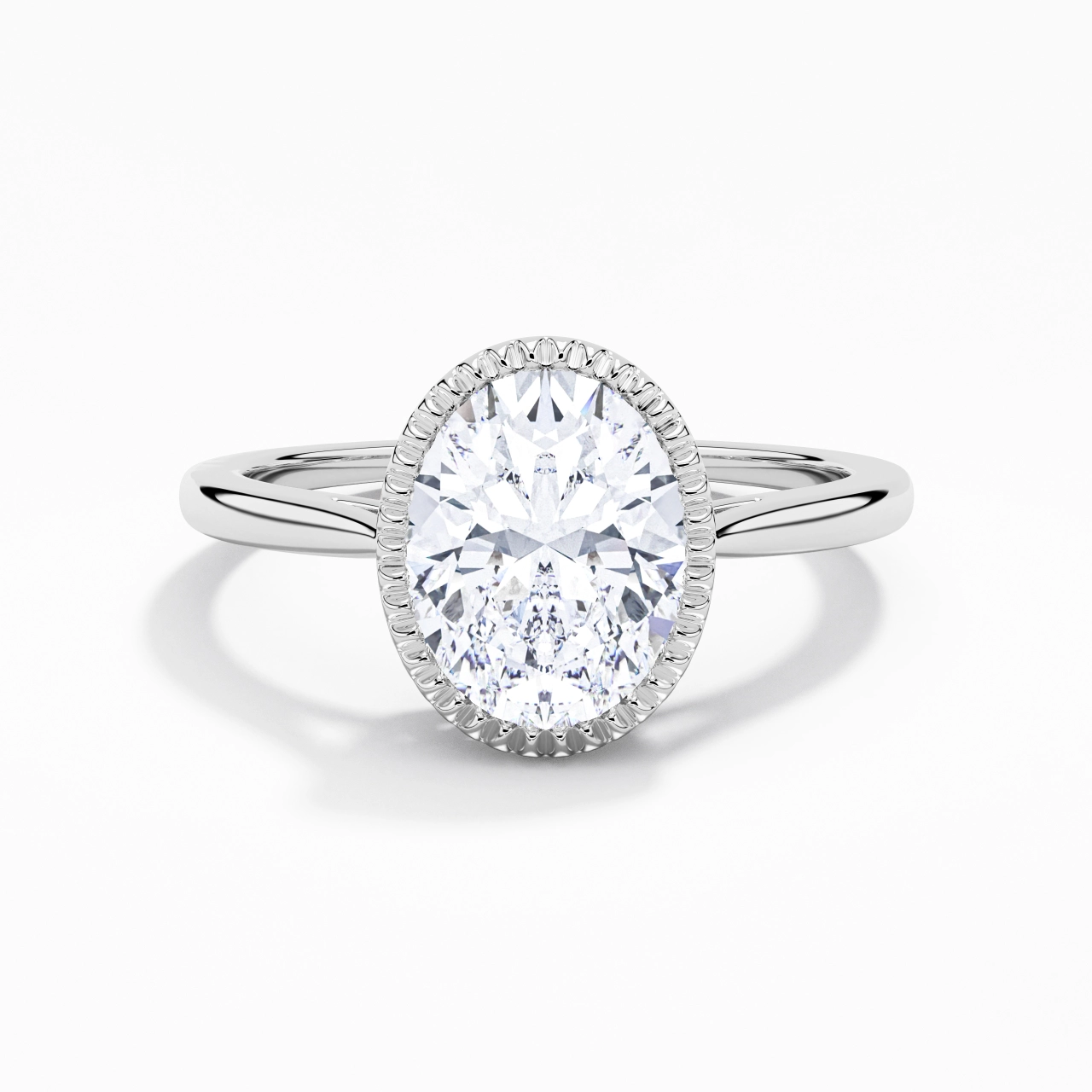 Vintage Infinity Milgrain Oval Cut Engagement Ring