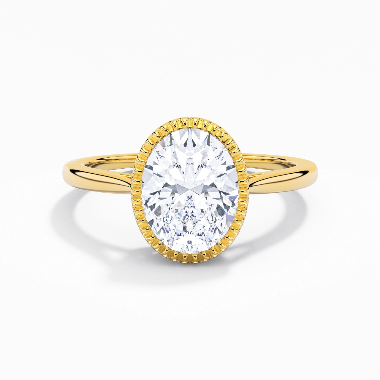 Vintage Infinity Milgrain Oval Cut Engagement Ring