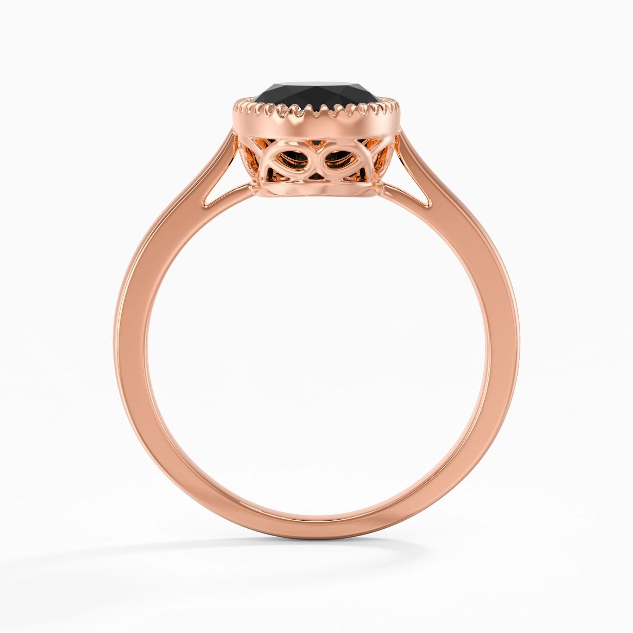 Vintage Infinity Milgrain Oval Cut Engagement Ring