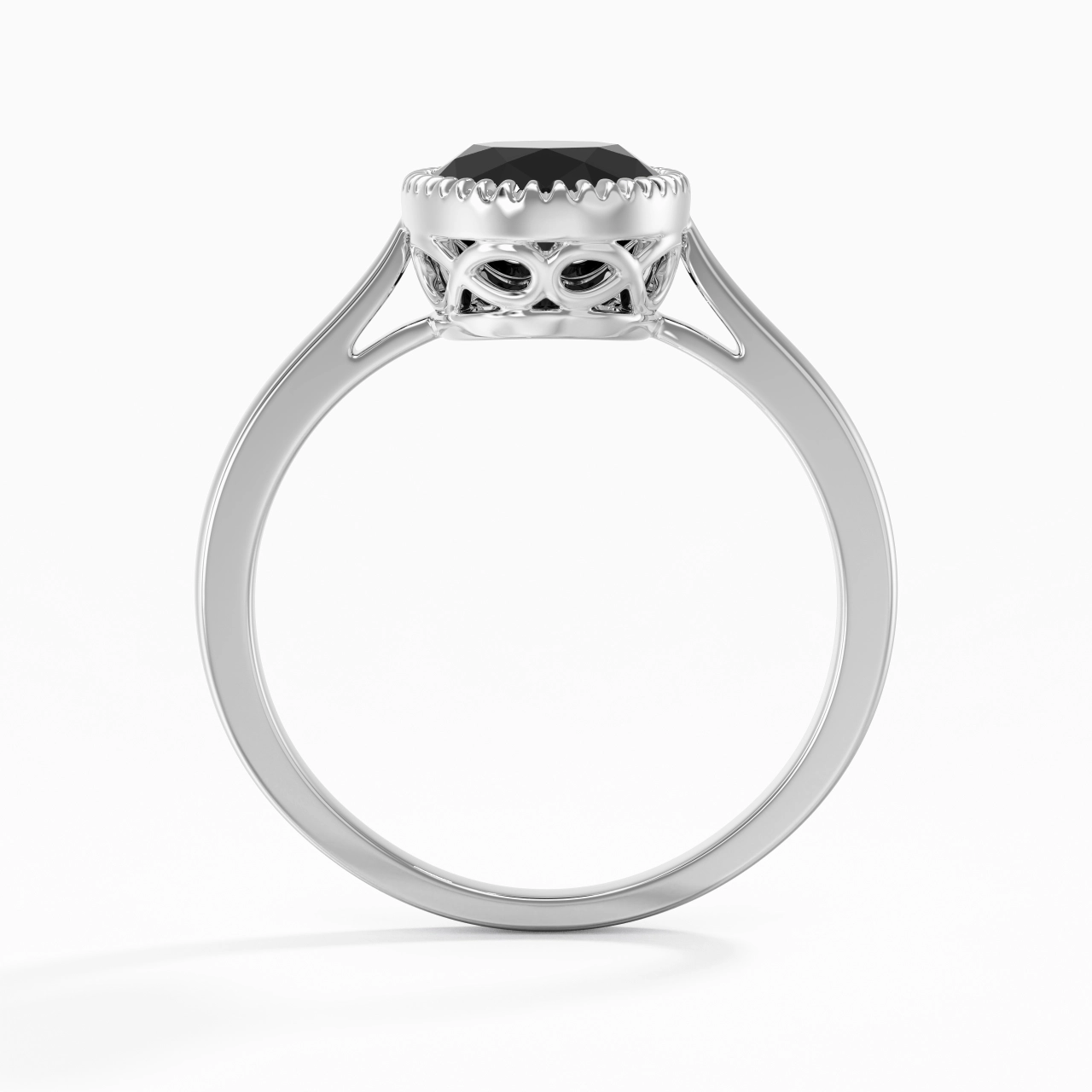 Vintage Infinity Milgrain Oval Cut Engagement Ring