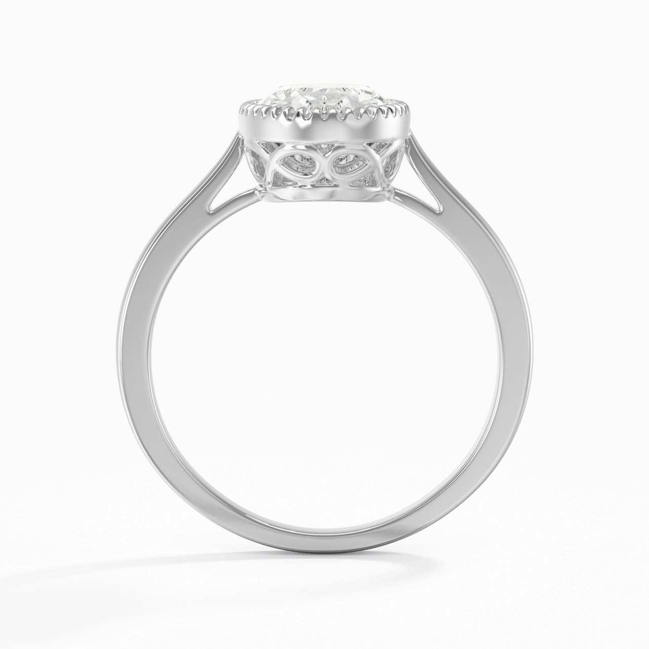 Vintage Infinity Milgrain Oval Cut Engagement Ring