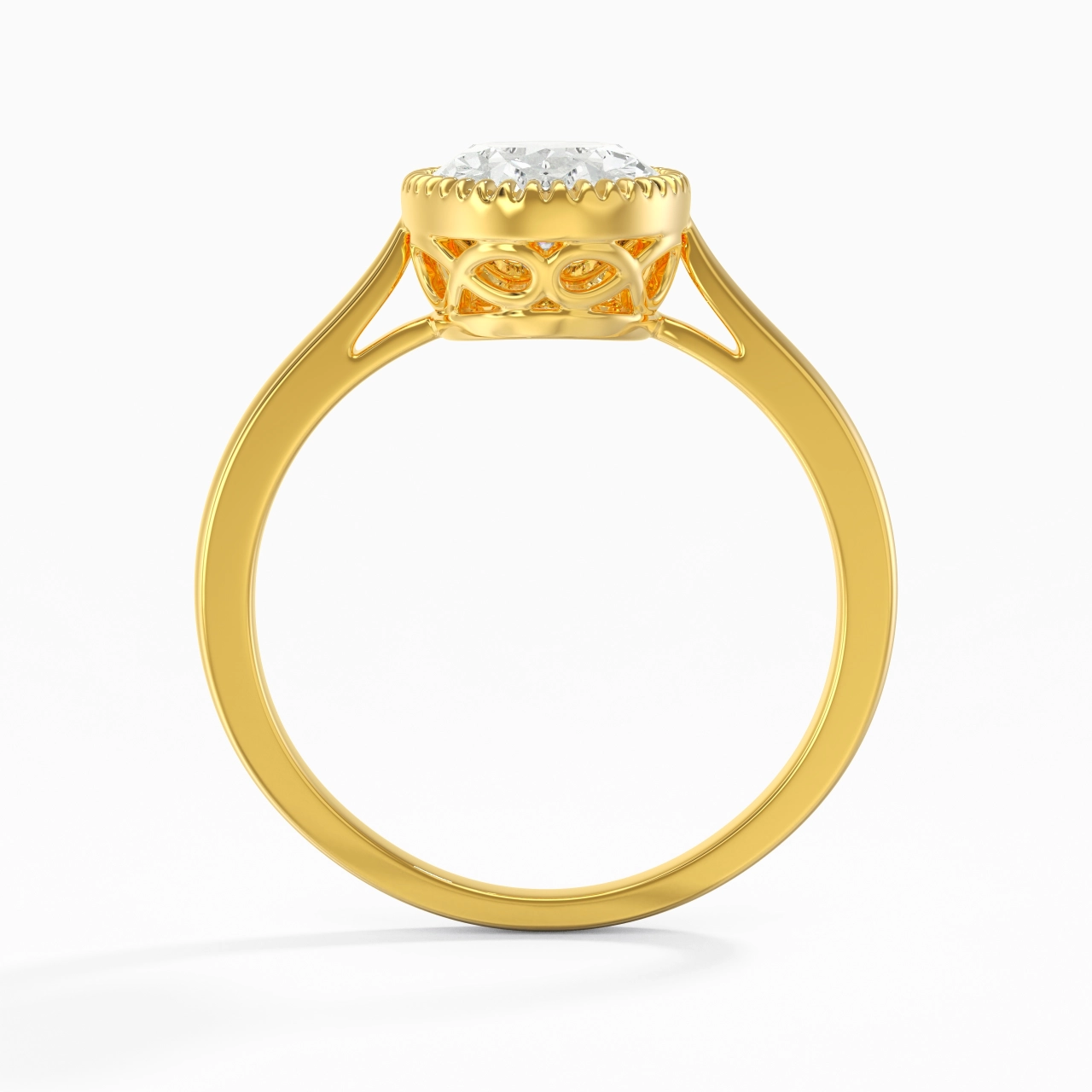 Vintage Infinity Milgrain Oval Cut Engagement Ring