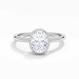 14K White Gold Moissanite Engagement Ring