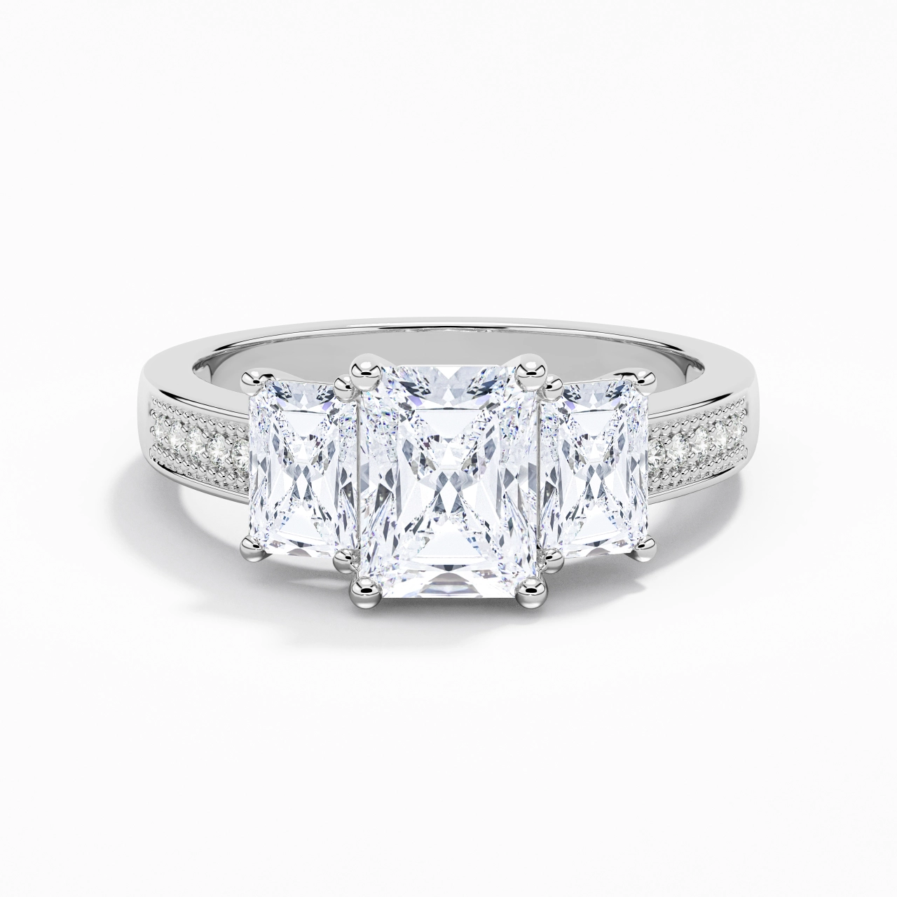 925 Sterling Silver Moissanite Engagement Ring