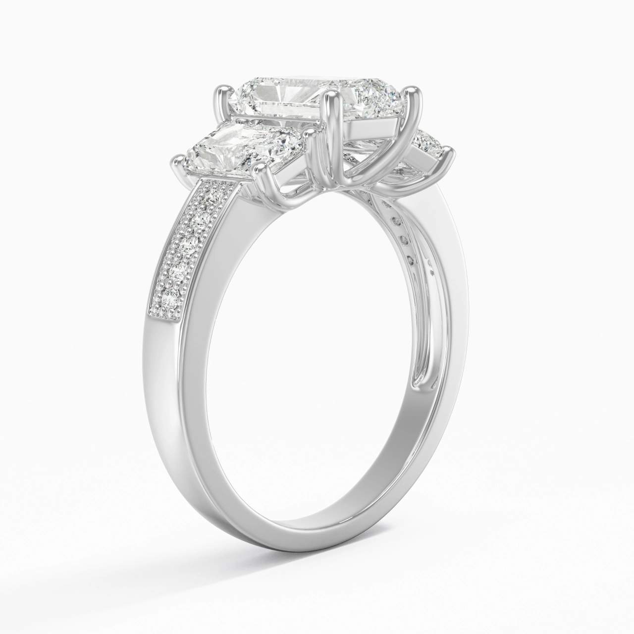 925 Sterling Silver Moissanite Engagement Ring