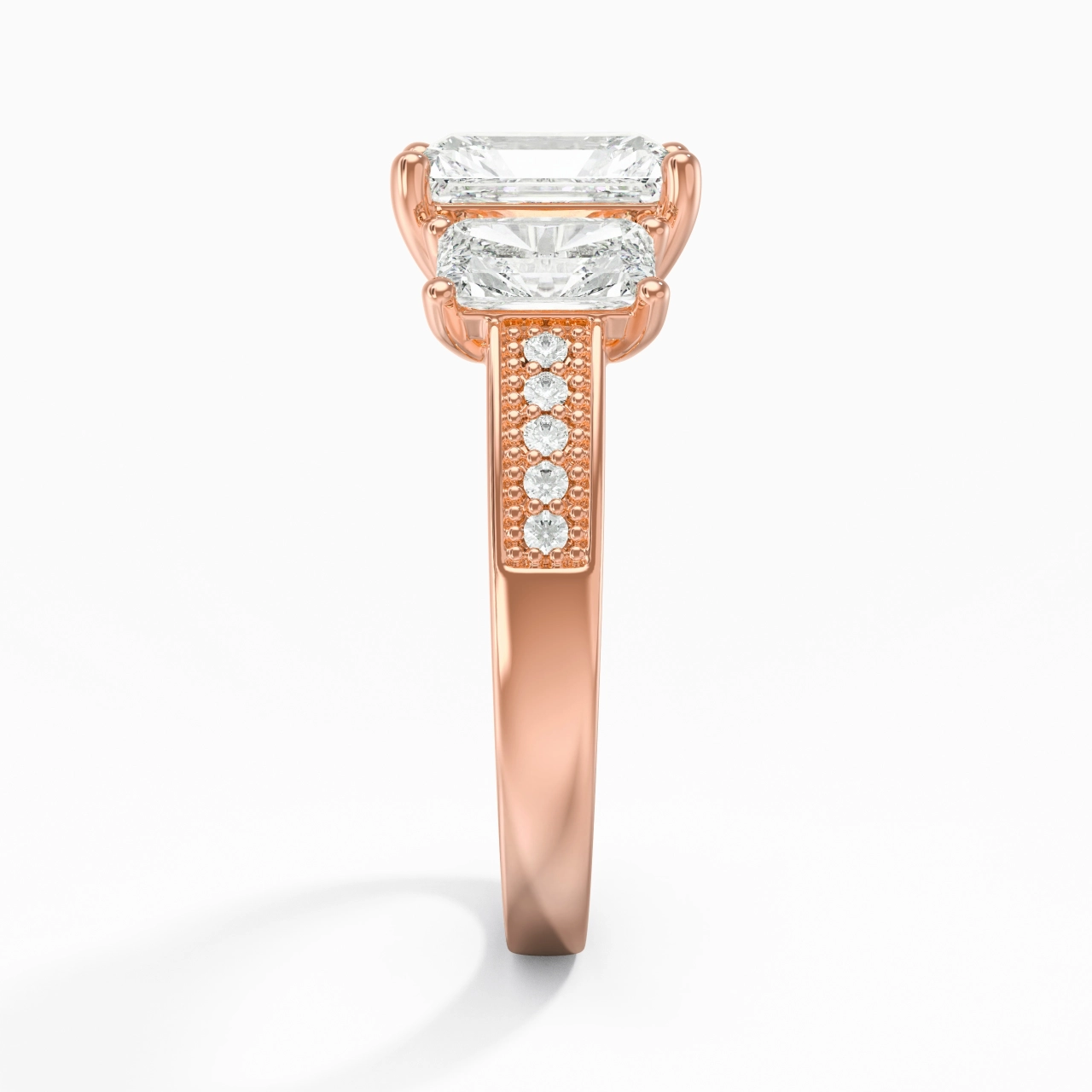 14K Rose Gold Moissanite Engagement Ring