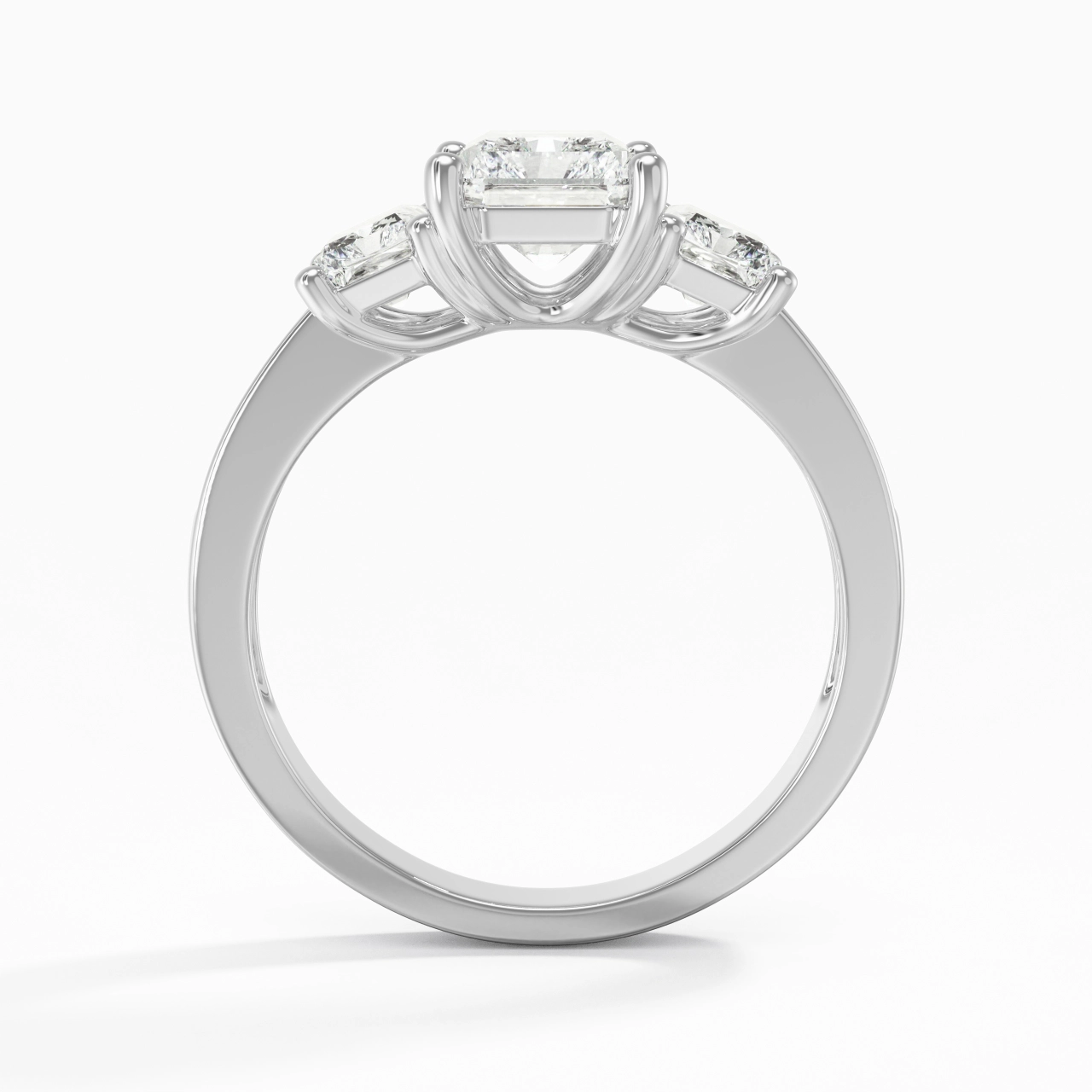 14K White Gold Moissanite Engagement Ring