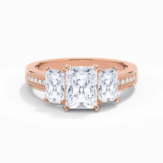 14K Rose Gold Moissanite Engagement Ring