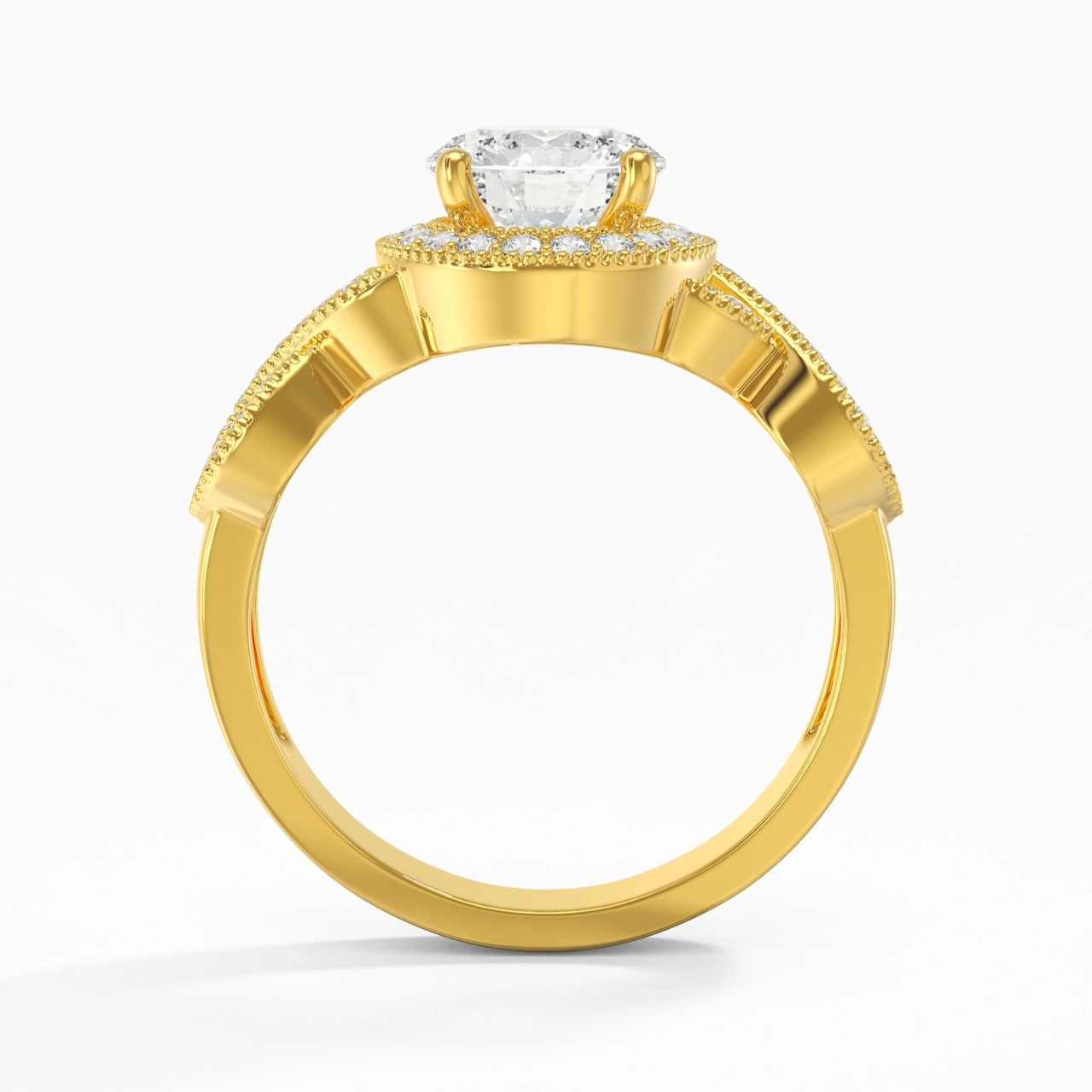 14K Gold Moissanite Engagement Ring