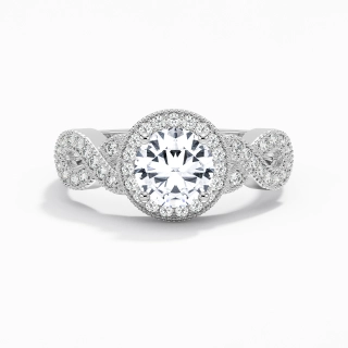 14K White Gold Moissanite Engagement Ring