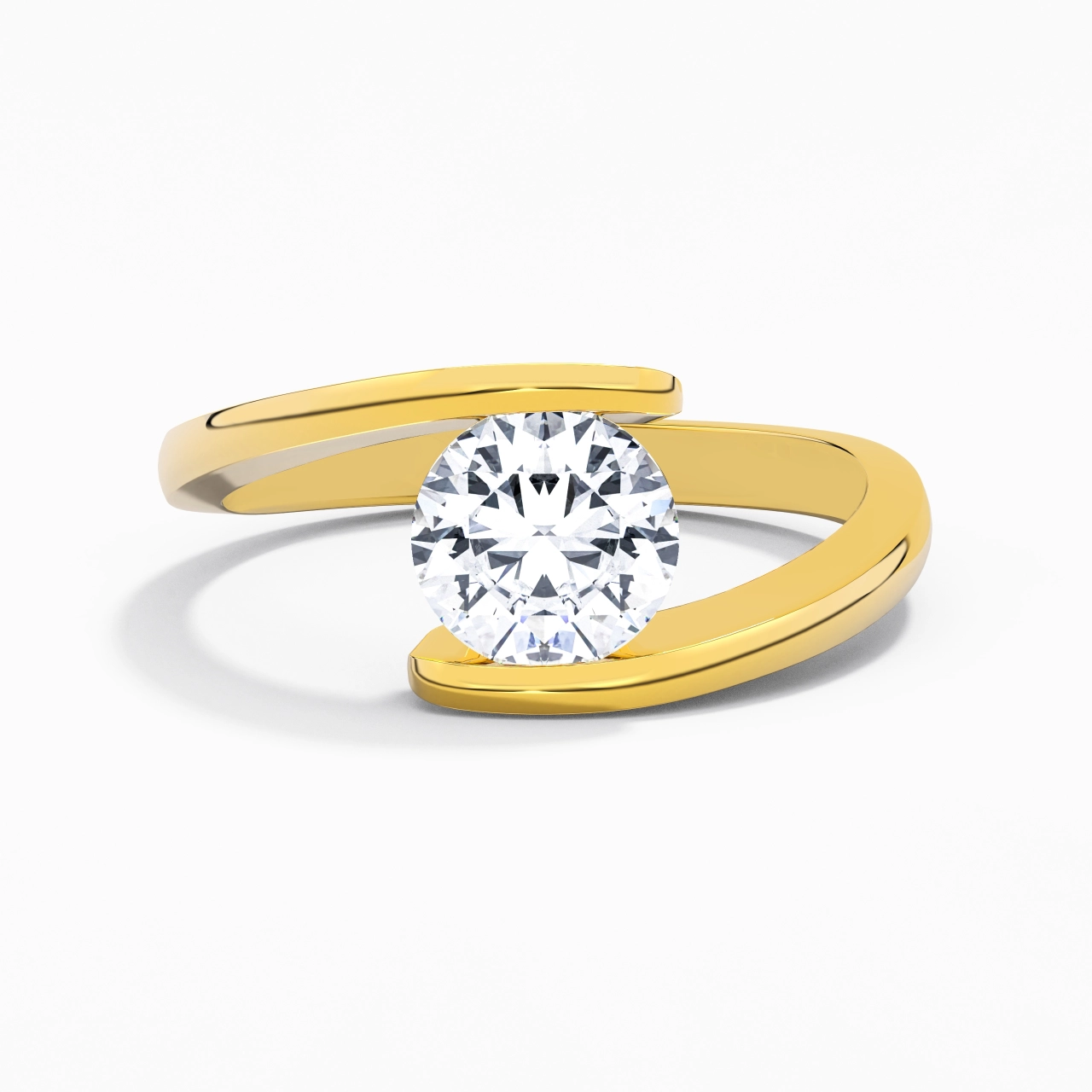 18K Gold Moissanite Engagement Ring