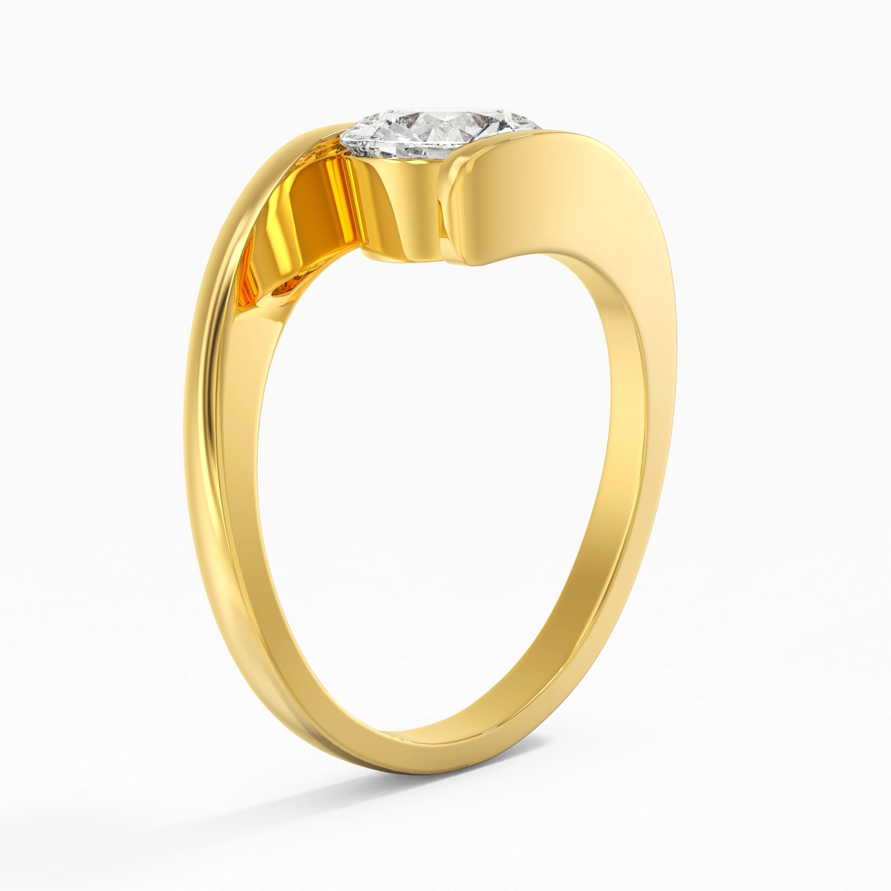 18K Gold Moissanite Engagement Ring