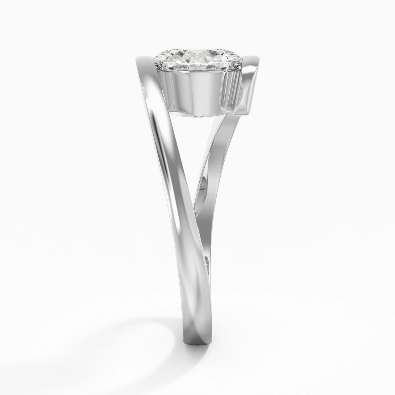 Platinum Moissanite Engagement Ring