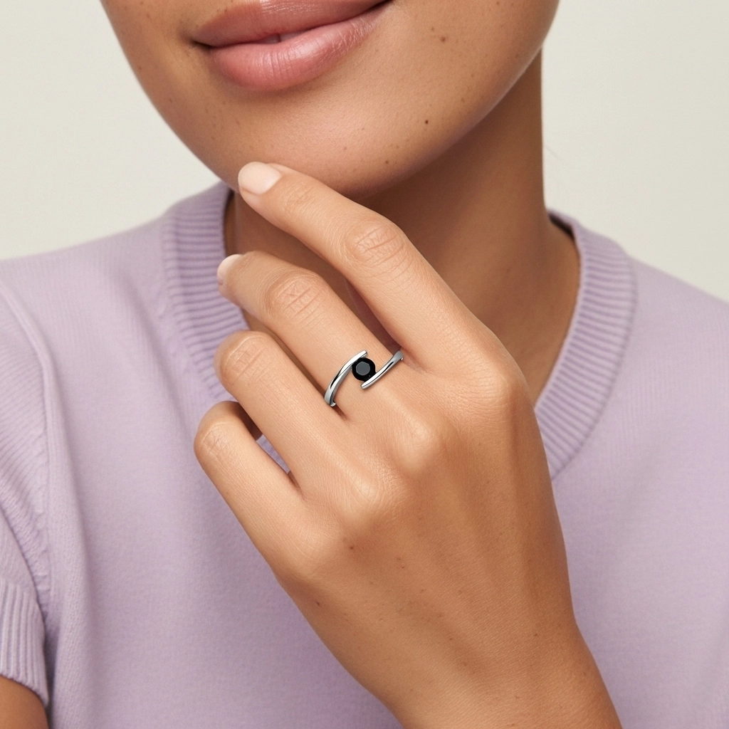 925 Sterling Silver Cubic Zirconia Engagement Ring