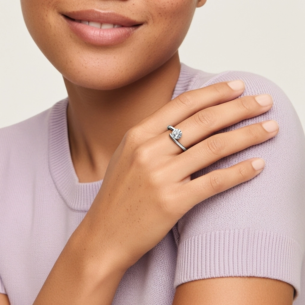 Platinum Moissanite Engagement Ring