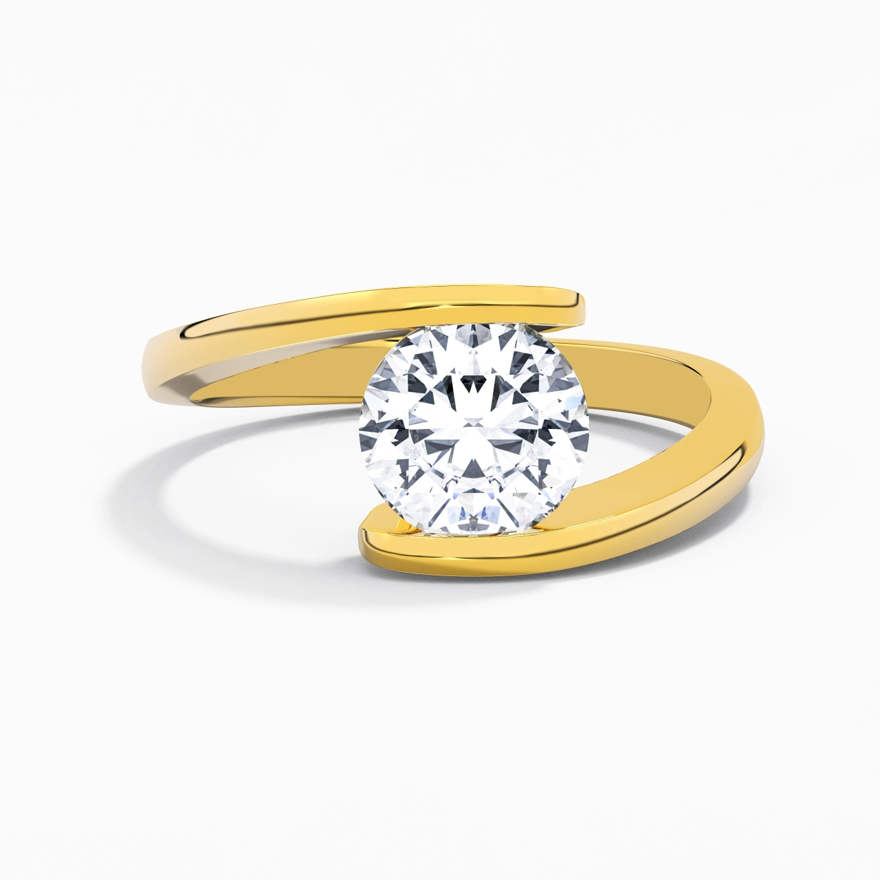 18K Gold Moissanite Engagement Ring