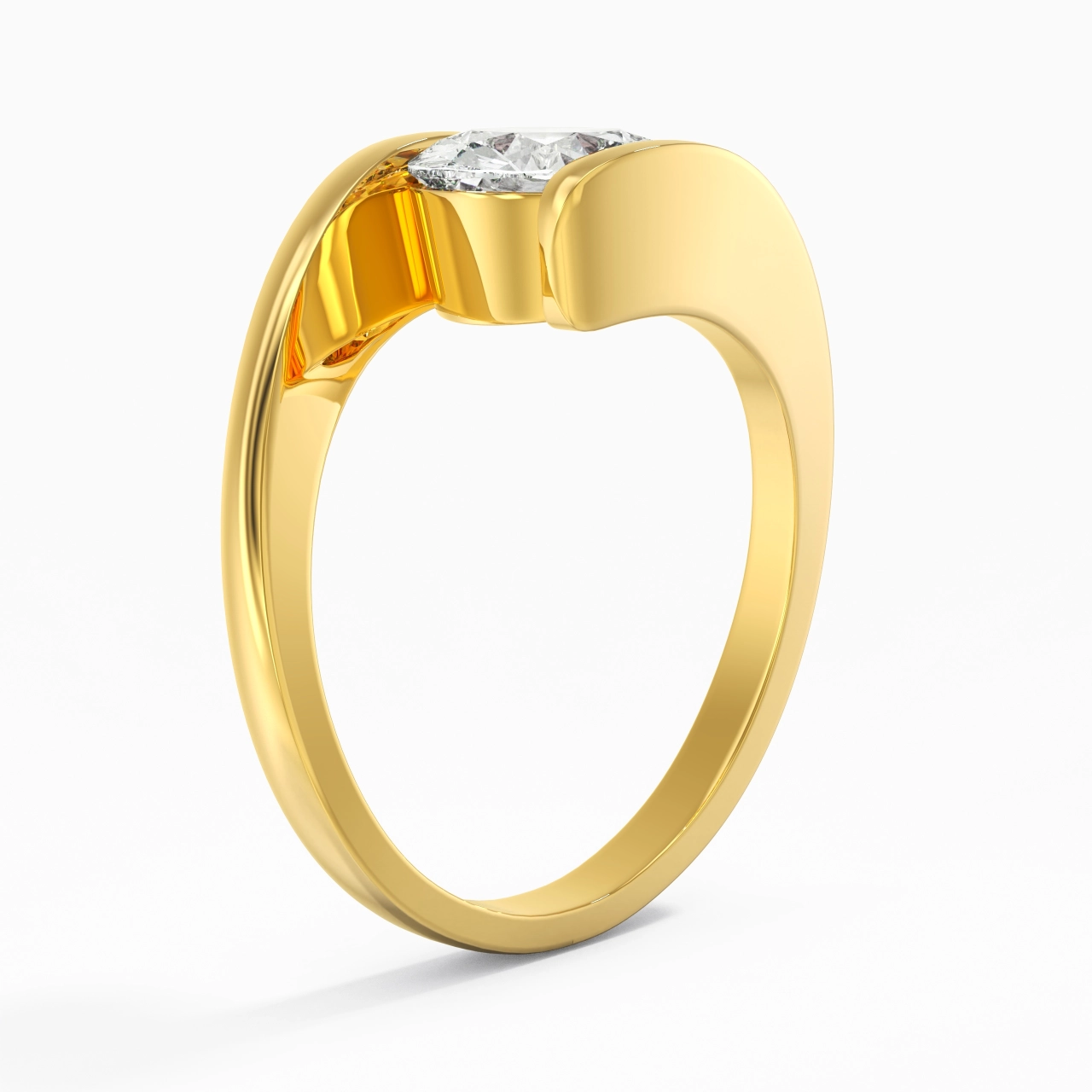 18K Gold Moissanite Engagement Ring
