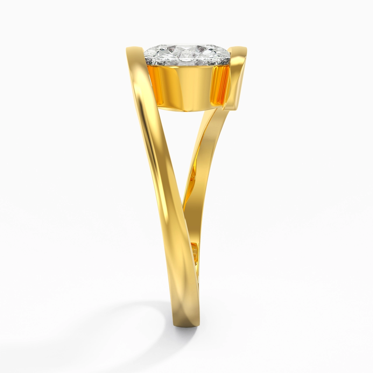 14K Gold Moissanite Engagement Ring